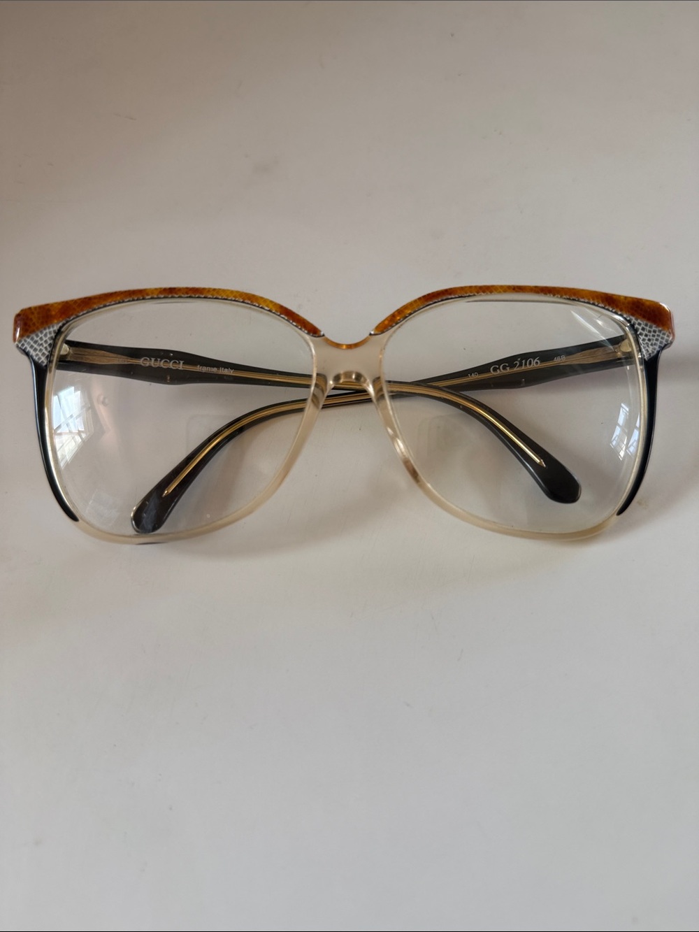 Gucci Eyeglasses Vintage GG2106 46B 57 Made in Italy Excellent Condition - Picture 10 of 11
